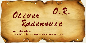 Oliver Radenović vizit kartica